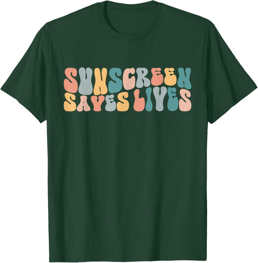Sunscreen Saves Lives Funny Dermatology Doctor Derm Squad T-Shirt - T-Shirt | Forest