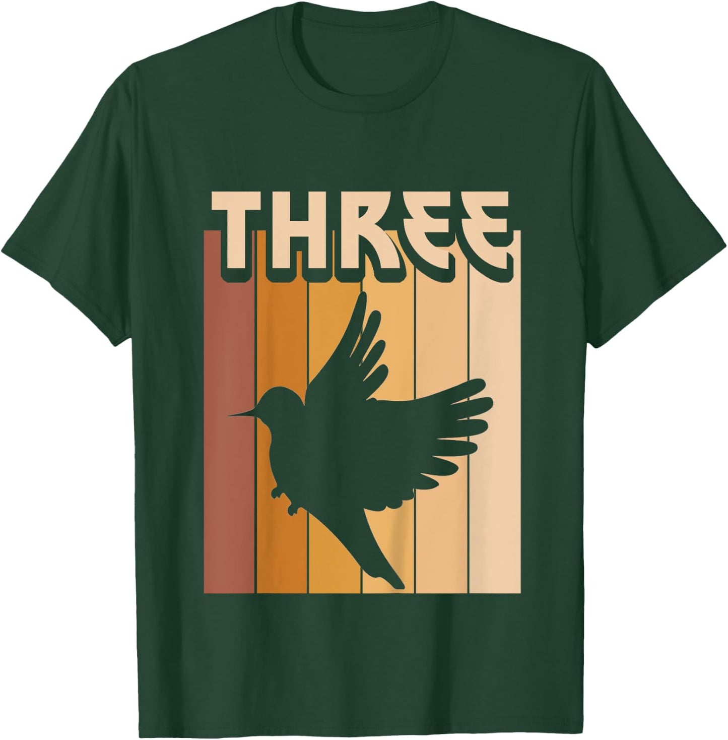 Kids 3 Year Old Bird Birthday Boy Girl 3rd Birthday Birds T-Shirt - T-Shirt | Forest