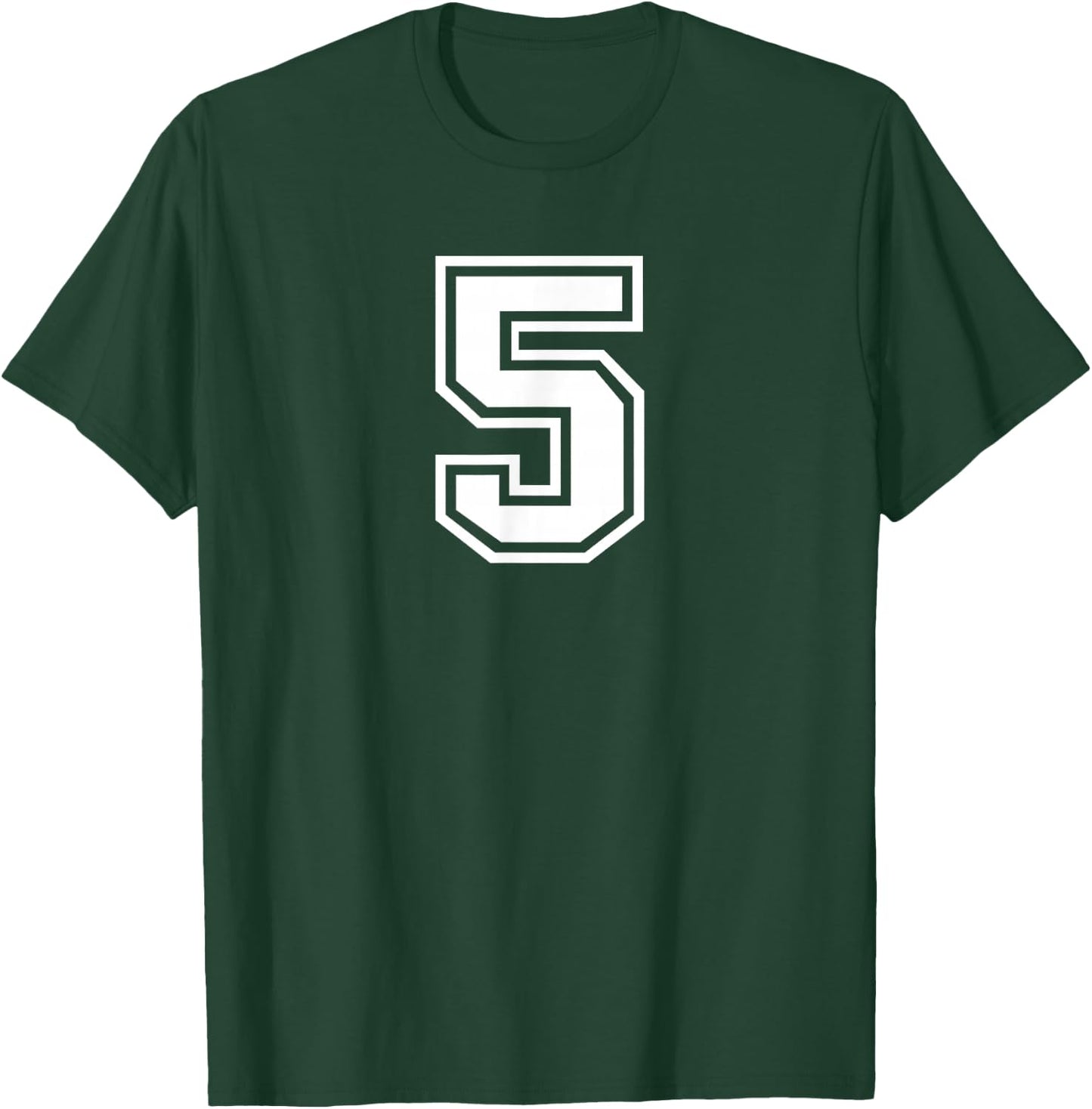 Number #5 Sports Team T-Shirt - T-Shirt | Forest