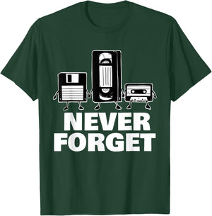 Never Forget Floppy Disk VHS and Cassette Tape T-Shirt - T-Shirt | Forest