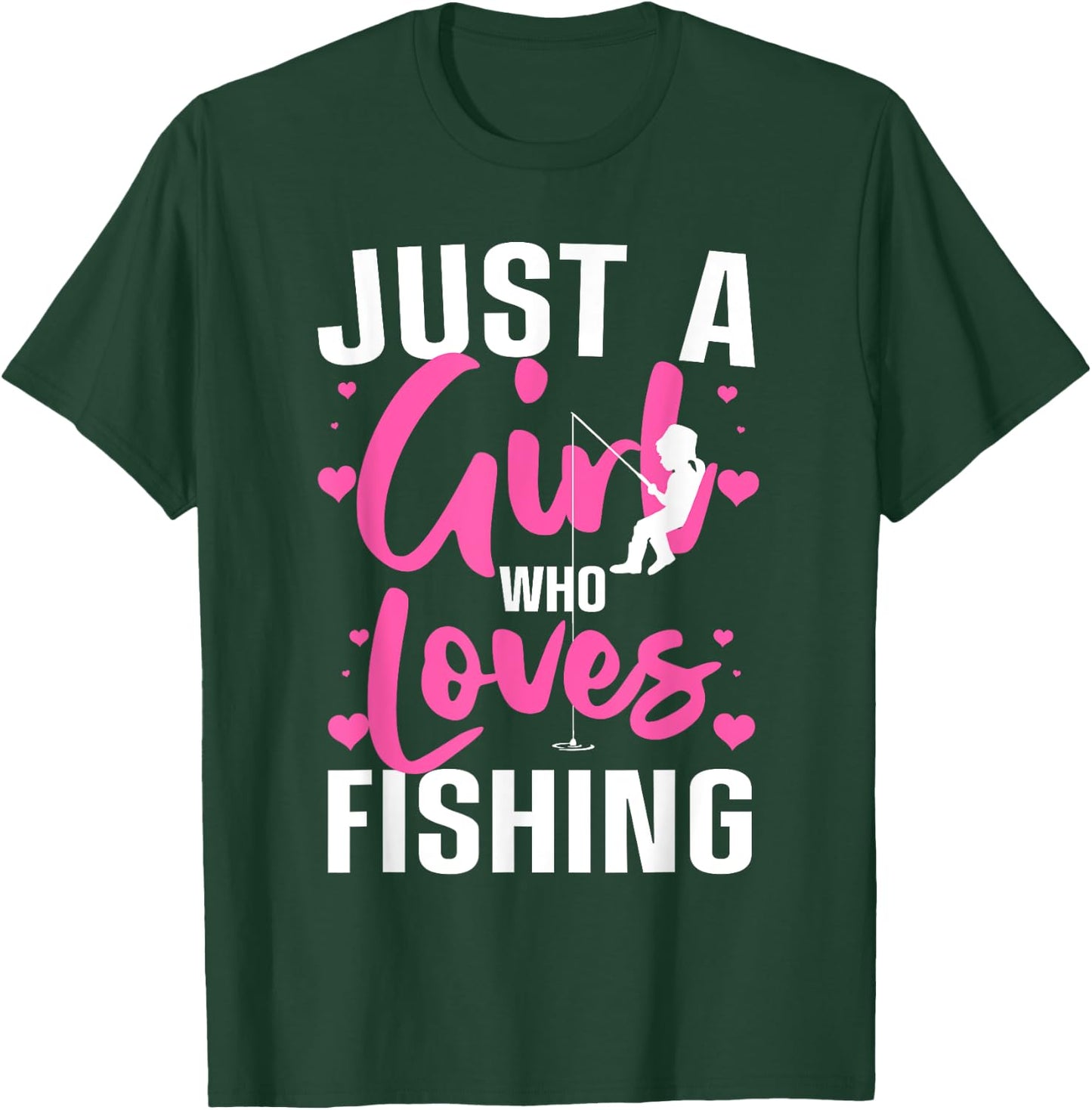 Funny Fishing Design For Girls Women Kids Angler Fish Lover T-Shirt - T-Shirt | Forest