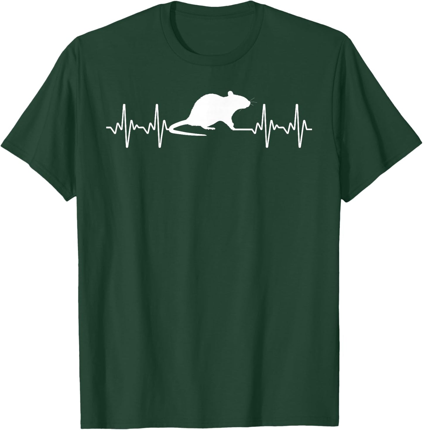Funny Rat Art Women Kids Heartbeat Mouse Rat Lovers T-Shirt - T-Shirt | Forest