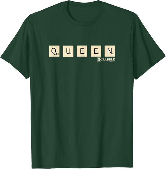 Scrabble Queen Vintage Letter Tiles Logo T-Shirt - T-Shirt | Forest