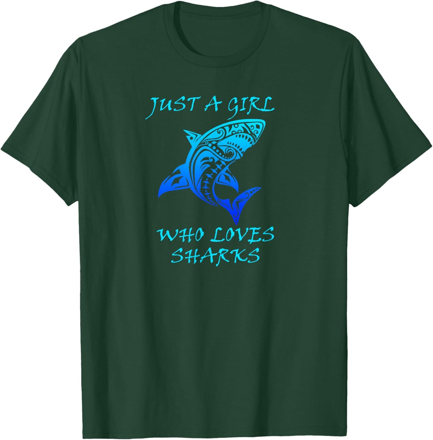 Just A Girl Who Loves Sharks, Classic Tribal Shark T-Shirt - T-Shirt | Forest