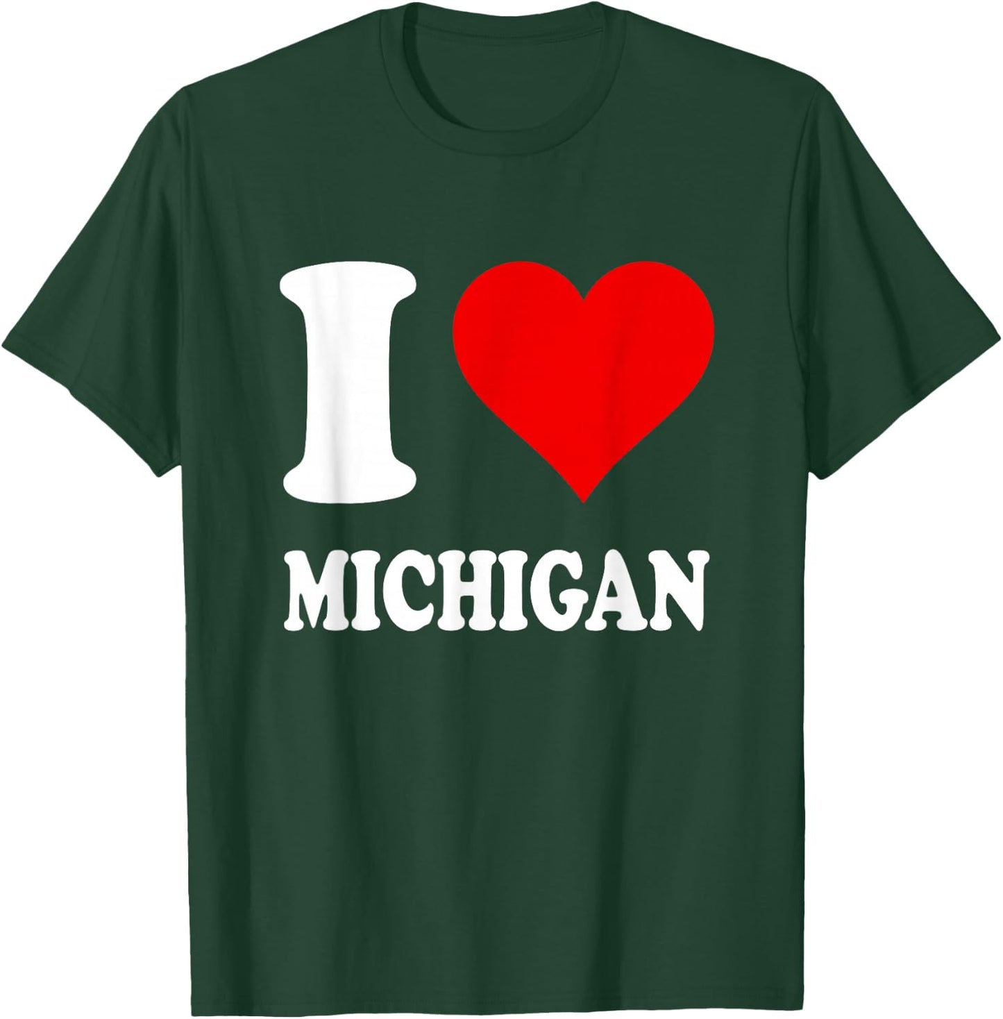 Red Heart I Love Michigan T-Shirt - T-Shirt | Forest