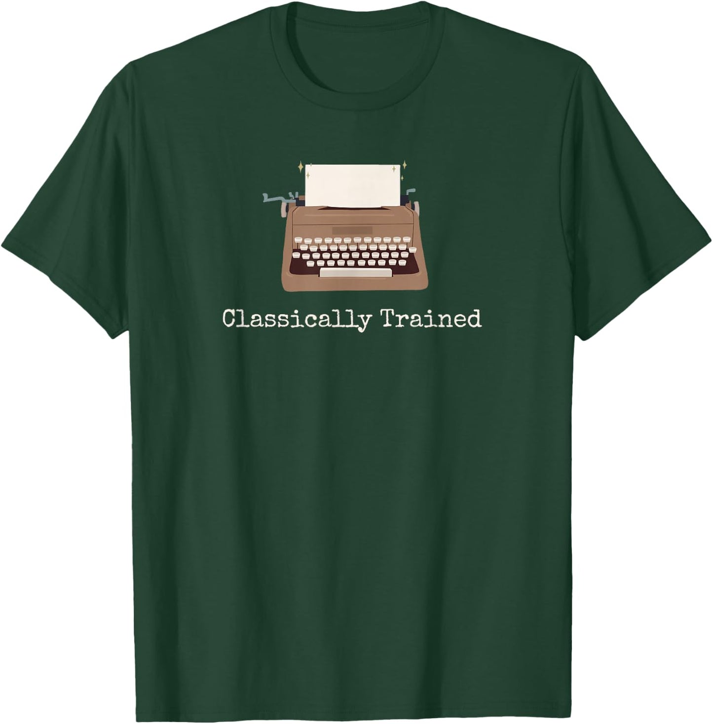 Classically Trained Typewriter Mechanical Analog Old School T-Shirt - T-Shirt | Forest