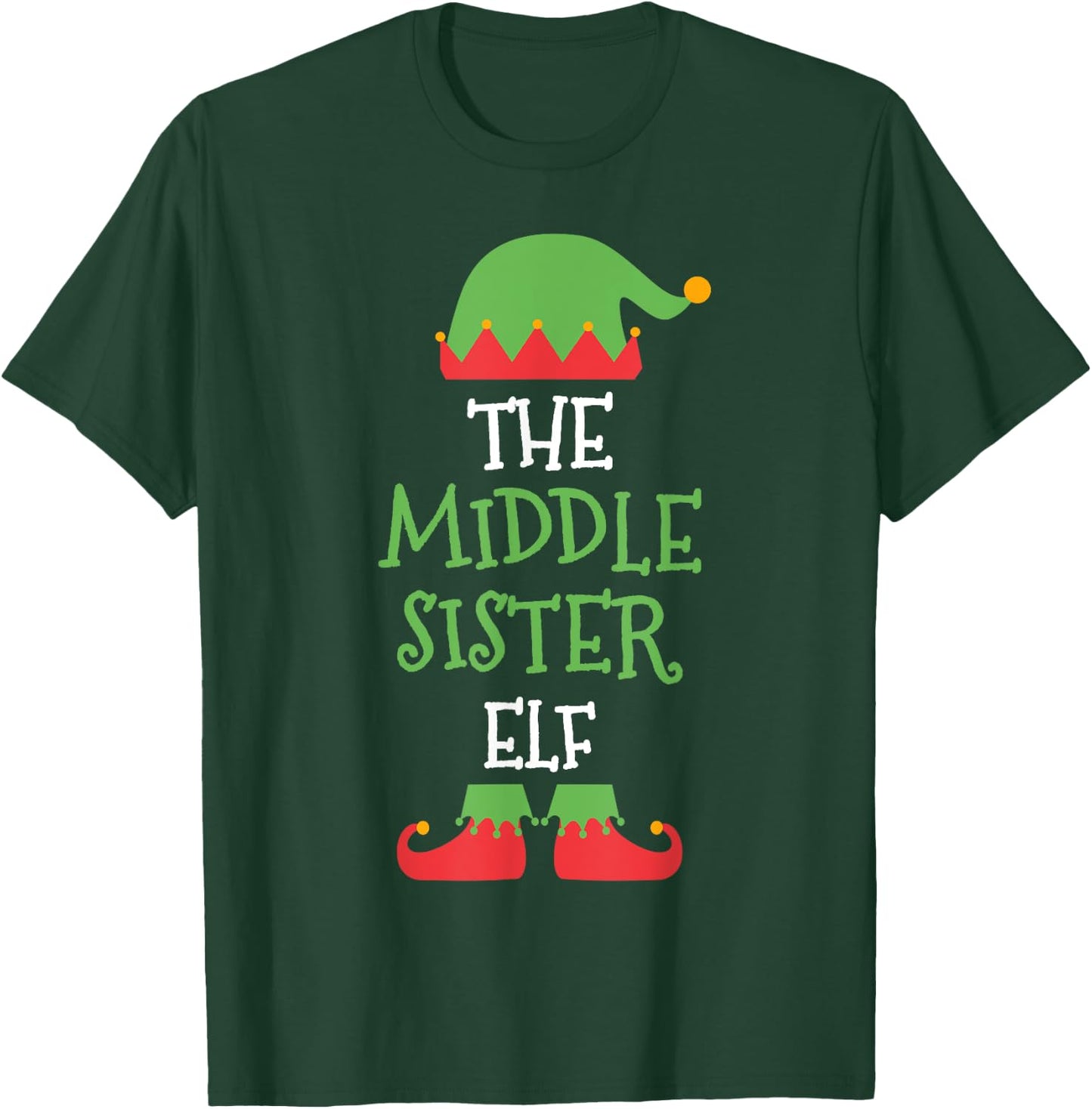 I'm The Middle Sister Elf Christmas Family Matching Group Gi T-Shirt - T-Shirt | Forest