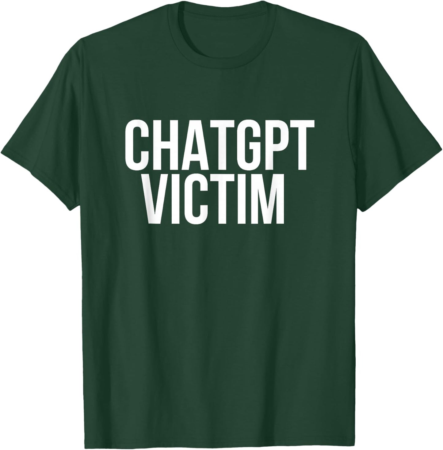 Nerd Shop ChatGPT Victim - Women, -Adults - Black - Small - Short Sleeve - Crew Collar - Modern - Fun - Exercise and Fitness - Casual - All Seasons - 1 Count T-Shirt - T-Shirt | Forest