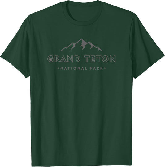 Retro Grand Teton National Park Wyoming Est 1929 Hiking T-Shirt - T-Shirt | Forest