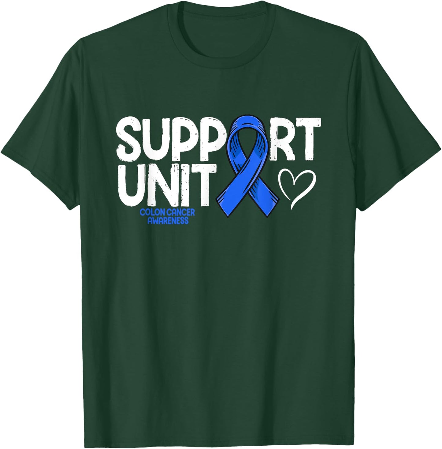 Colon Cancer Support Unit Family Blue Colon Cancer Awareness T-Shirt - T-Shirt | Forest