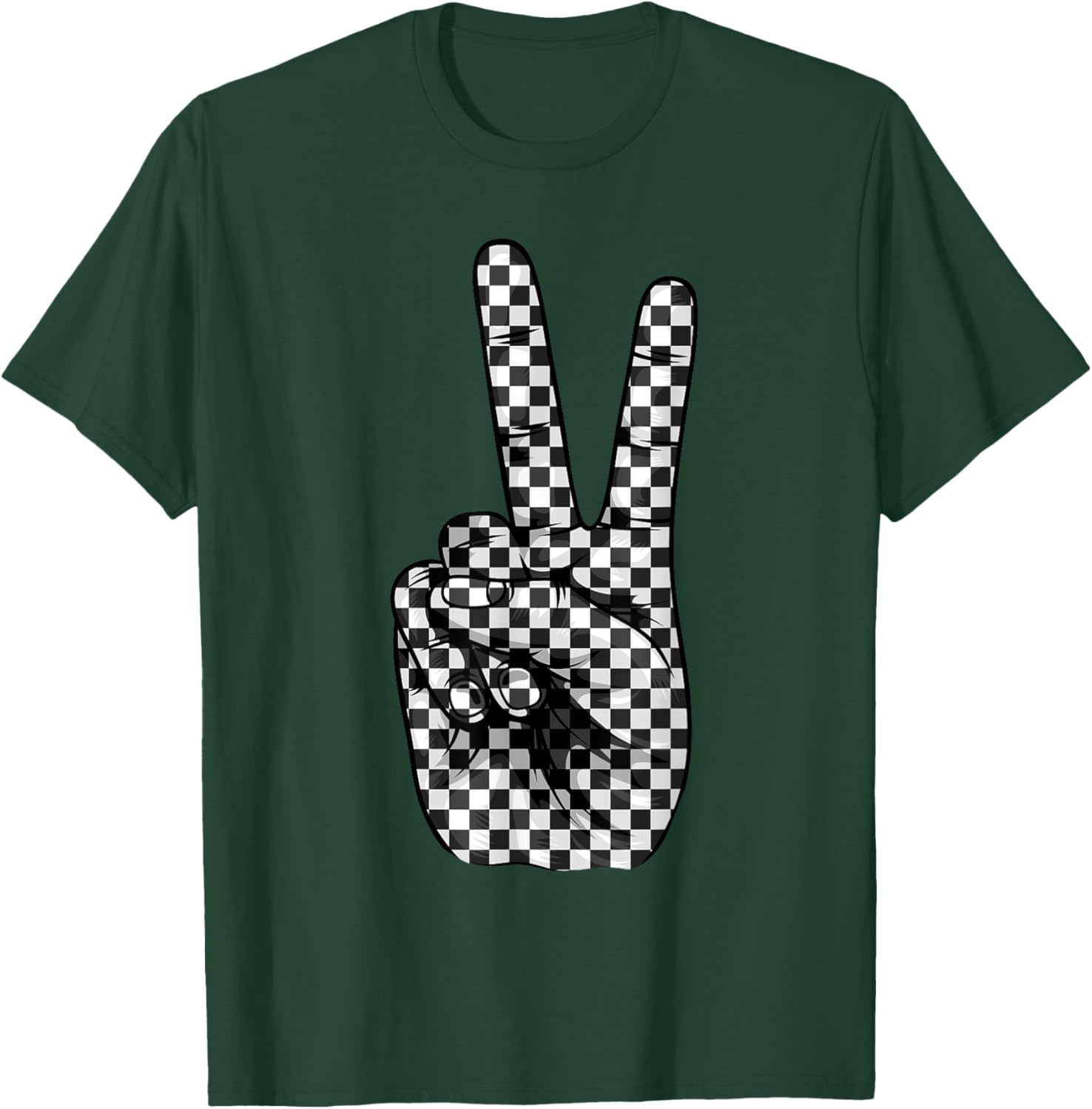 Cool Checkered Women Checker Pattern Checkerboard T-Shirt - T-Shirt | Forest