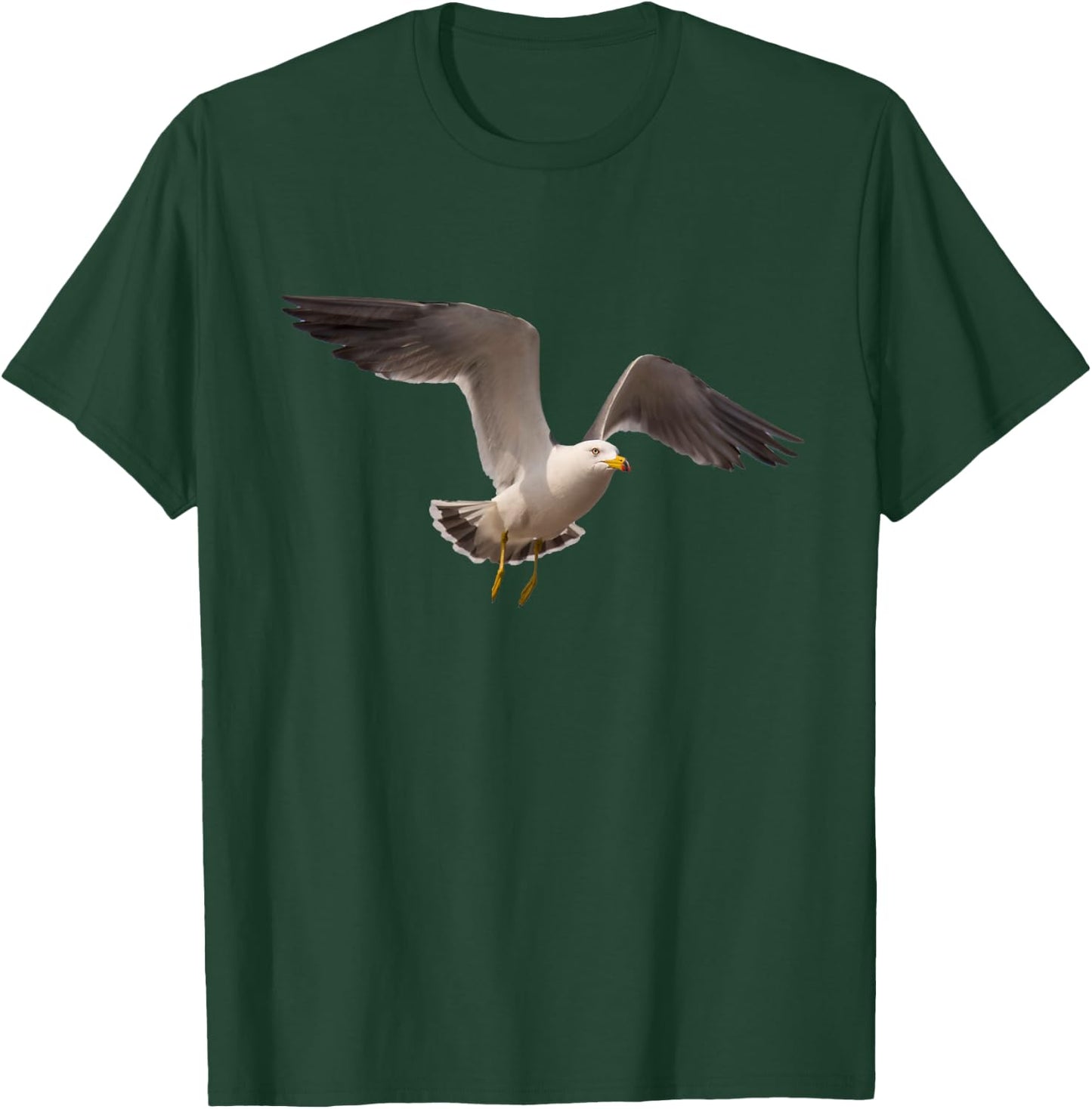 Elegant Seagull Bird In Flight Photo Portrait Artwork Design T-Shirt - T-Shirt | Forest