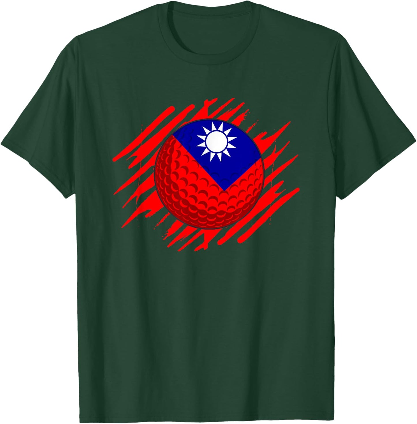 Golf Ball With The Flag Of Taiwan T-Shirt - T-Shirt | Forest