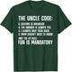 Uncle Code Art First Time Uncle Brother Nephew Niece T-Shirt - T-Shirt | Forest