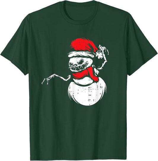 Monster Snowman Santa Hat Christmas Pajama X-Mas Winter T-Shirt - T-Shirt | Forest