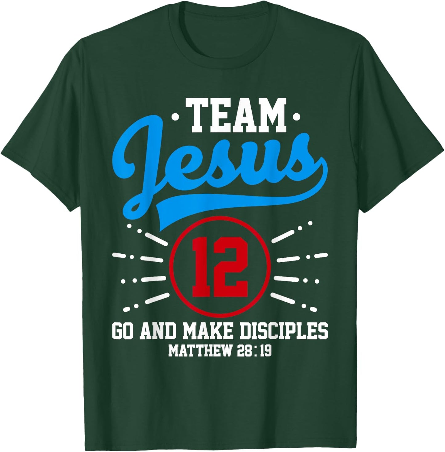 Jesus and Baseball Team Jesus Christian Matthew 28:19 Verse T-Shirt - T-Shirt | Forest