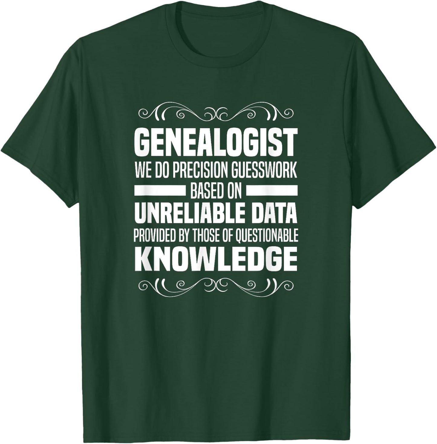 Genealogy Gifts Funny Ancestry Family History Genealogy - Black, -Adults, Short Sleeve, Small T-Shirt - T-Shirt | Forest