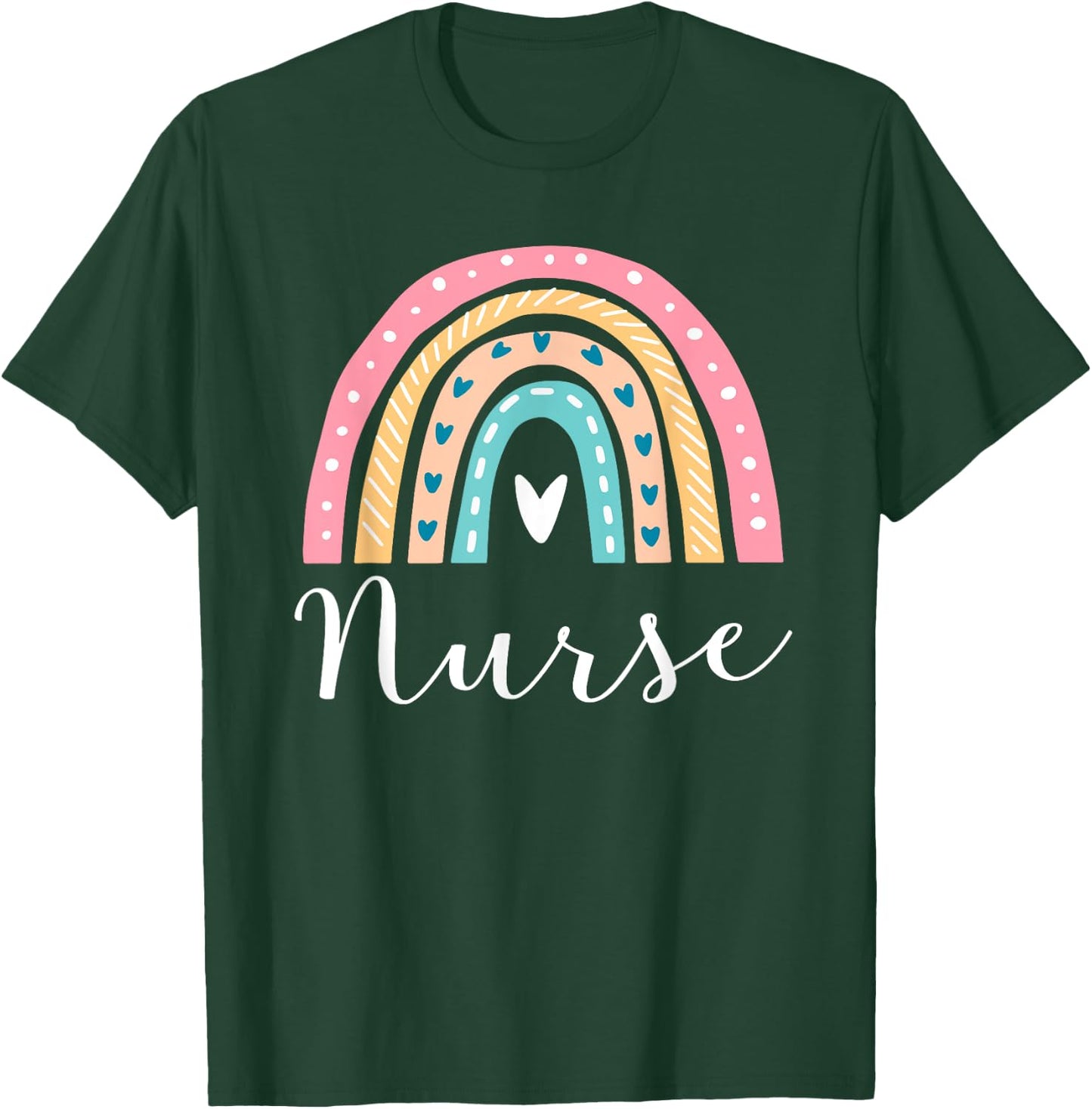 Funny Nurse Rainbow Gifts Nursing T-Shirt - T-Shirt | Forest