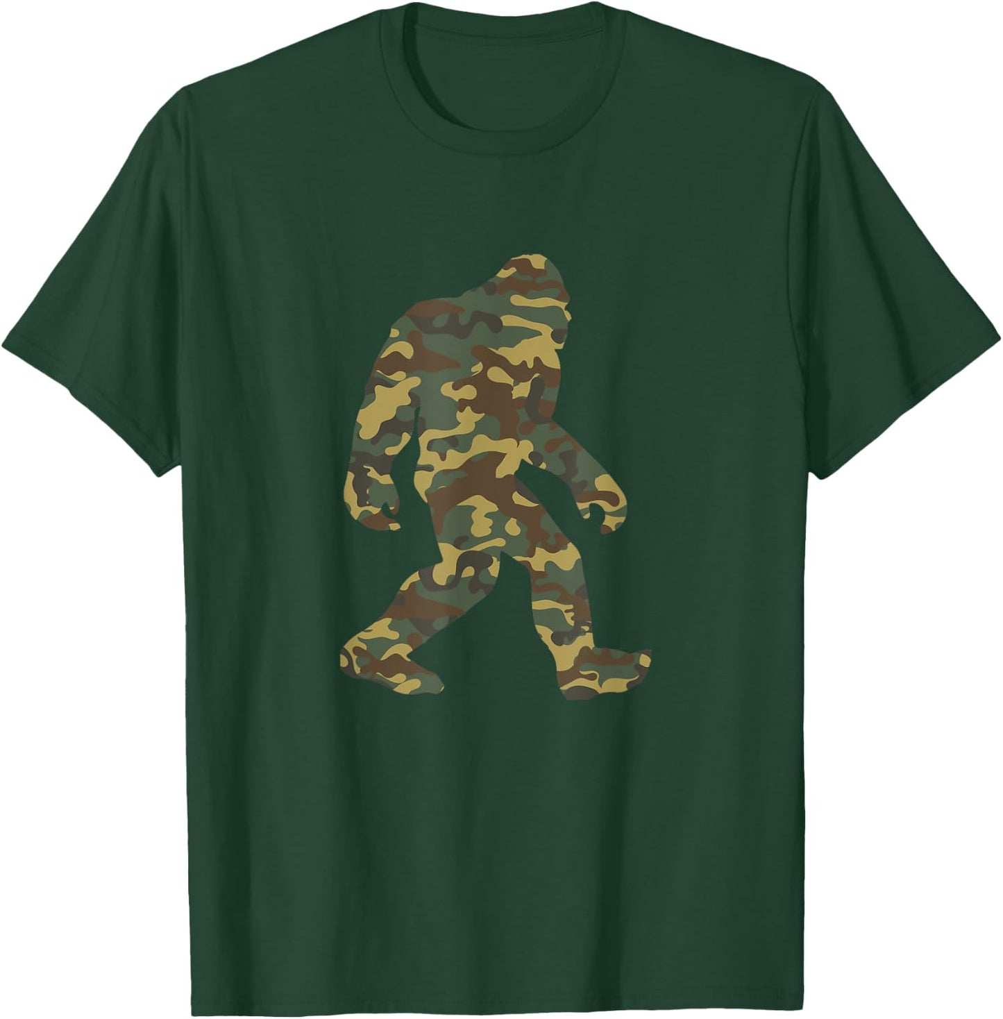 Camouflage Bigfoot Sasquatch Camo Army Pattern Big Foot T-Shirt - T-Shirt | Forest