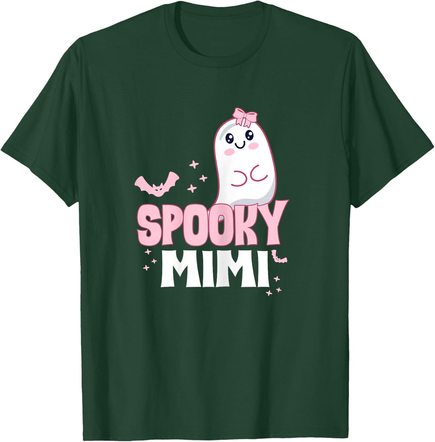 Spooky Mimi Family Cute Pink White Ghost Boo Halloween T-Shirt - T-Shirt | Forest