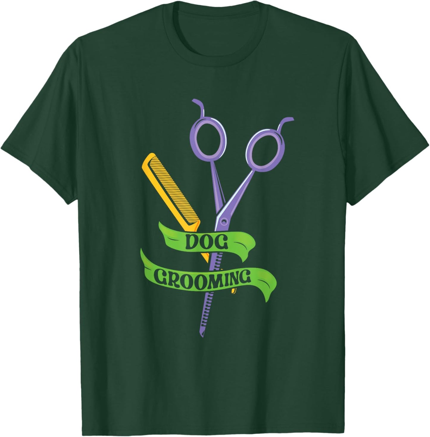 Dog Grooming Job Groomer Dogs Men Women T-Shirt - T-Shirt | Forest