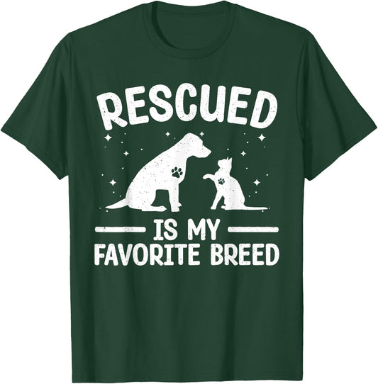 Animal Rescue Art Women Dog Cat Pet Rescuer Lover T-Shirt - T-Shirt | Forest