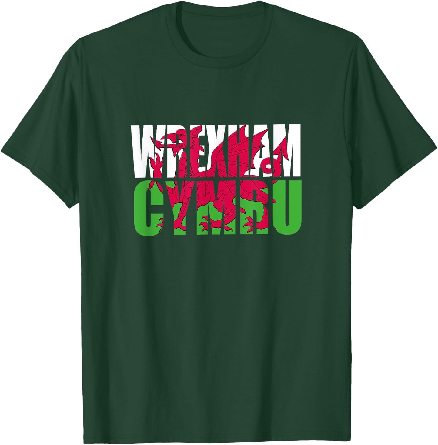 Wrexham Wales Flag Welsh Dragon Men Women Kids Flags Cymru T-Shirt - T-Shirt | Forest