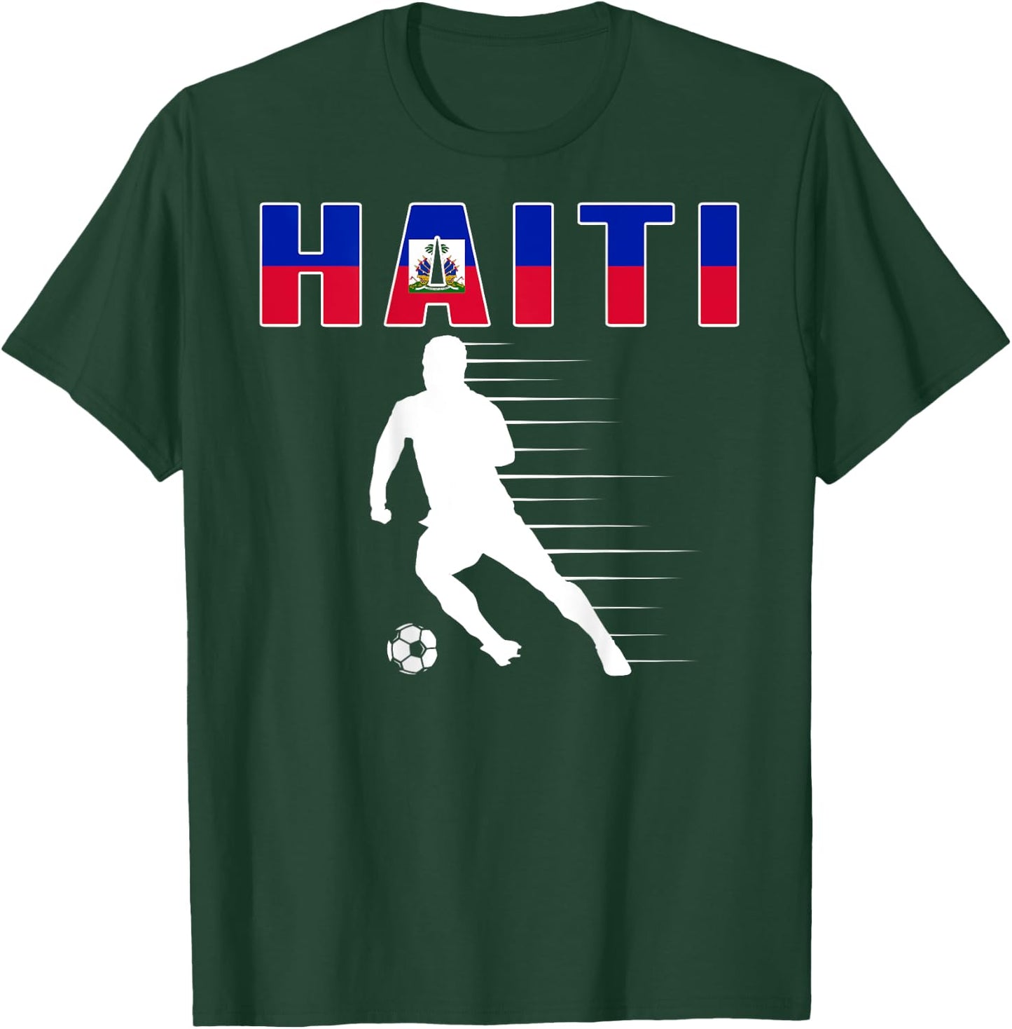 Haiti Soccer Lovers Jersey - Haitian Flag Football Players T-Shirt - T-Shirt | Forest