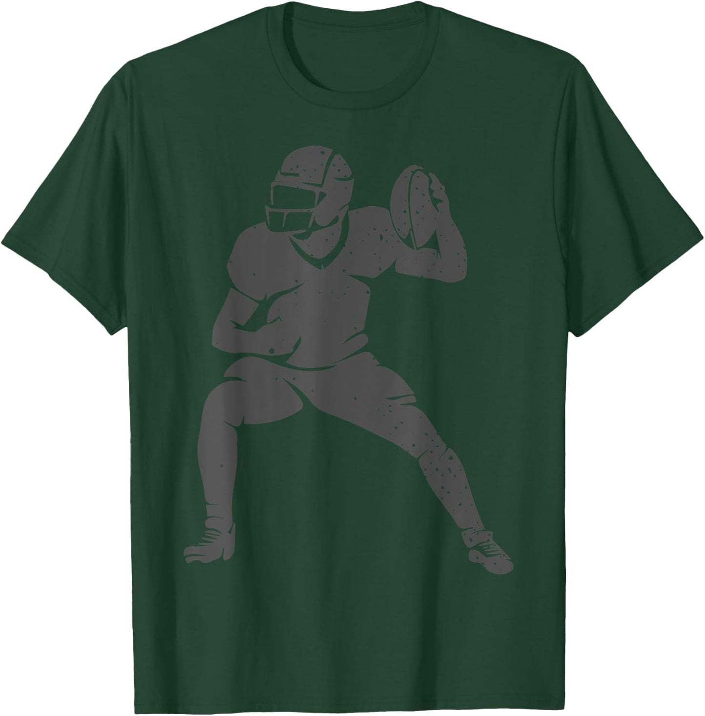 Football Player Patriotic Quarterback Football Women Kids Men T-Shirt - T-Shirt | Forest