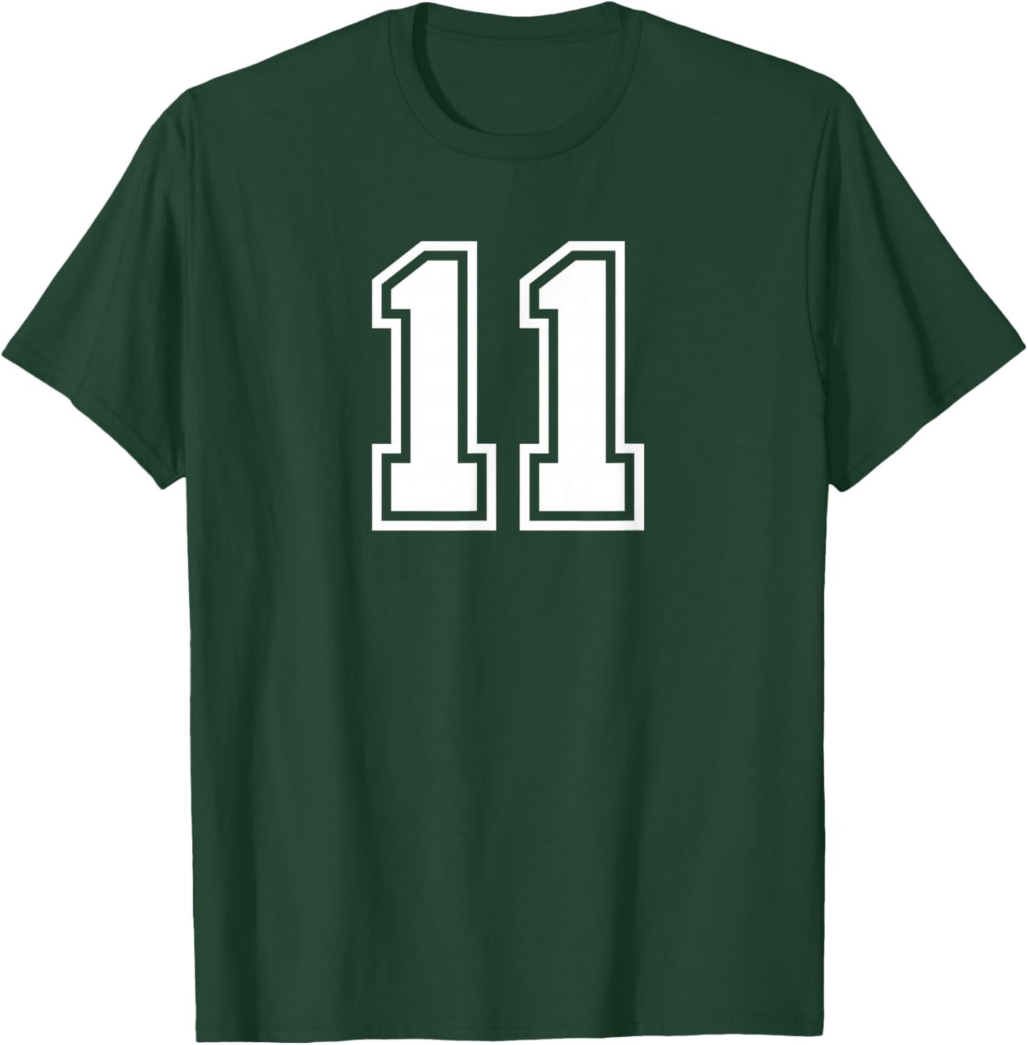 Number #11 Sport White Varsity Number T-Shirt - T-Shirt | Forest