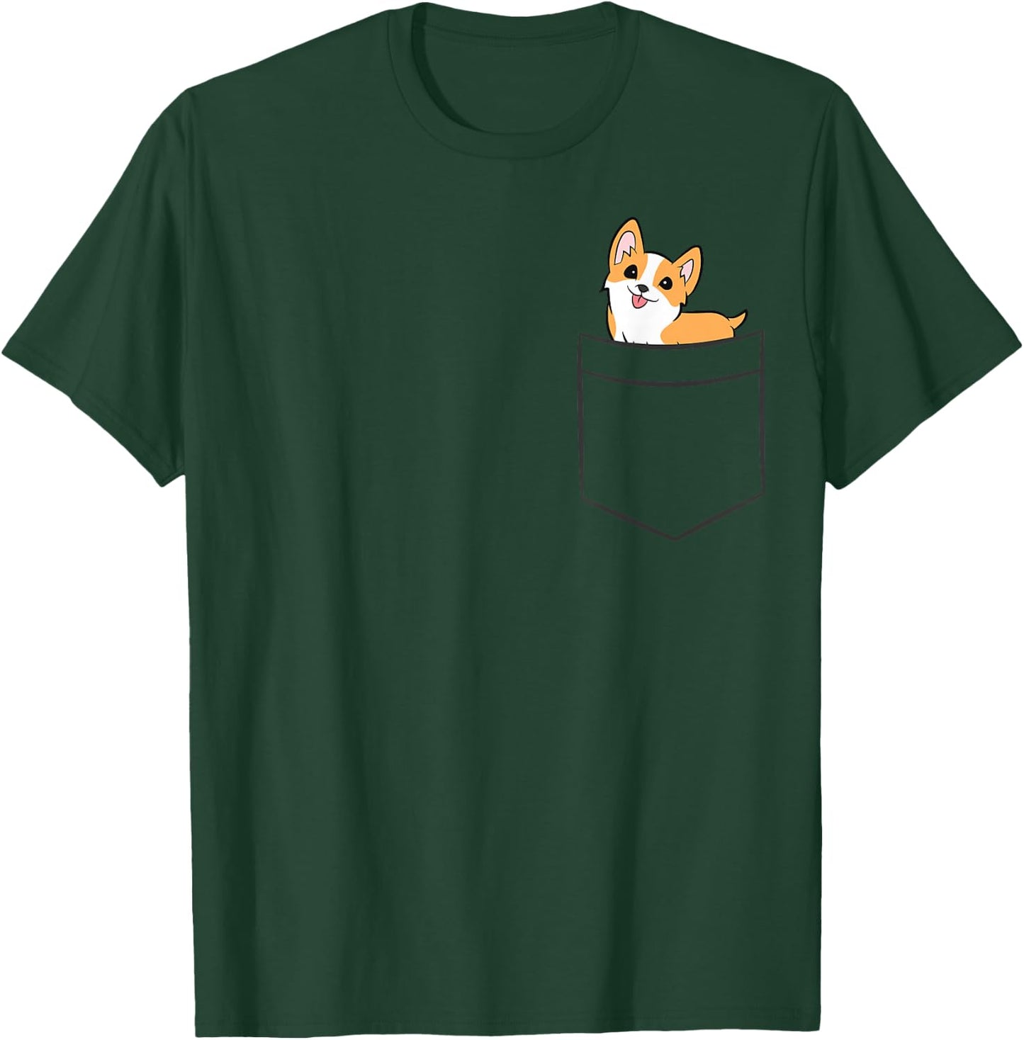 Corgi Dog In A Pocket Funny Pembroke Welsh Corgi T-Shirt - T-Shirt | Forest