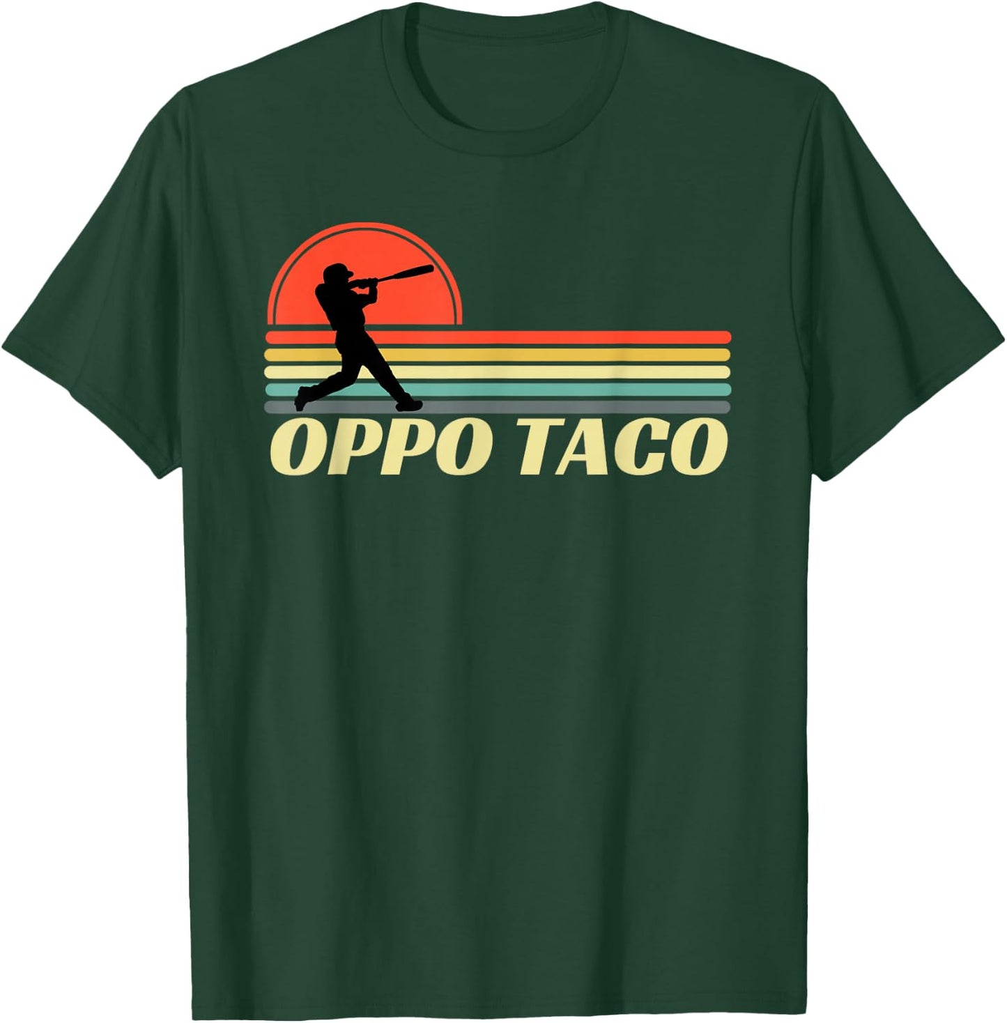 Retro Baseball Oppo Taco Home Run T-Shirt - T-Shirt | Forest