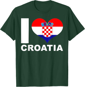 I Love Croatia - Heart Flag Croatia T-Shirt - T-Shirt | Forest