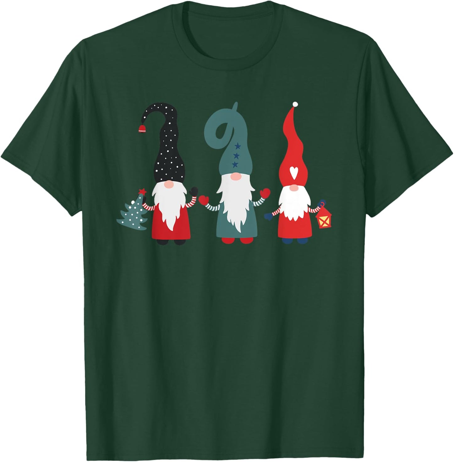 Nordic Christmas Gnomes, Hygge Holiday, Cute Gnomes, Gnome T-Shirt - T-Shirt | Forest