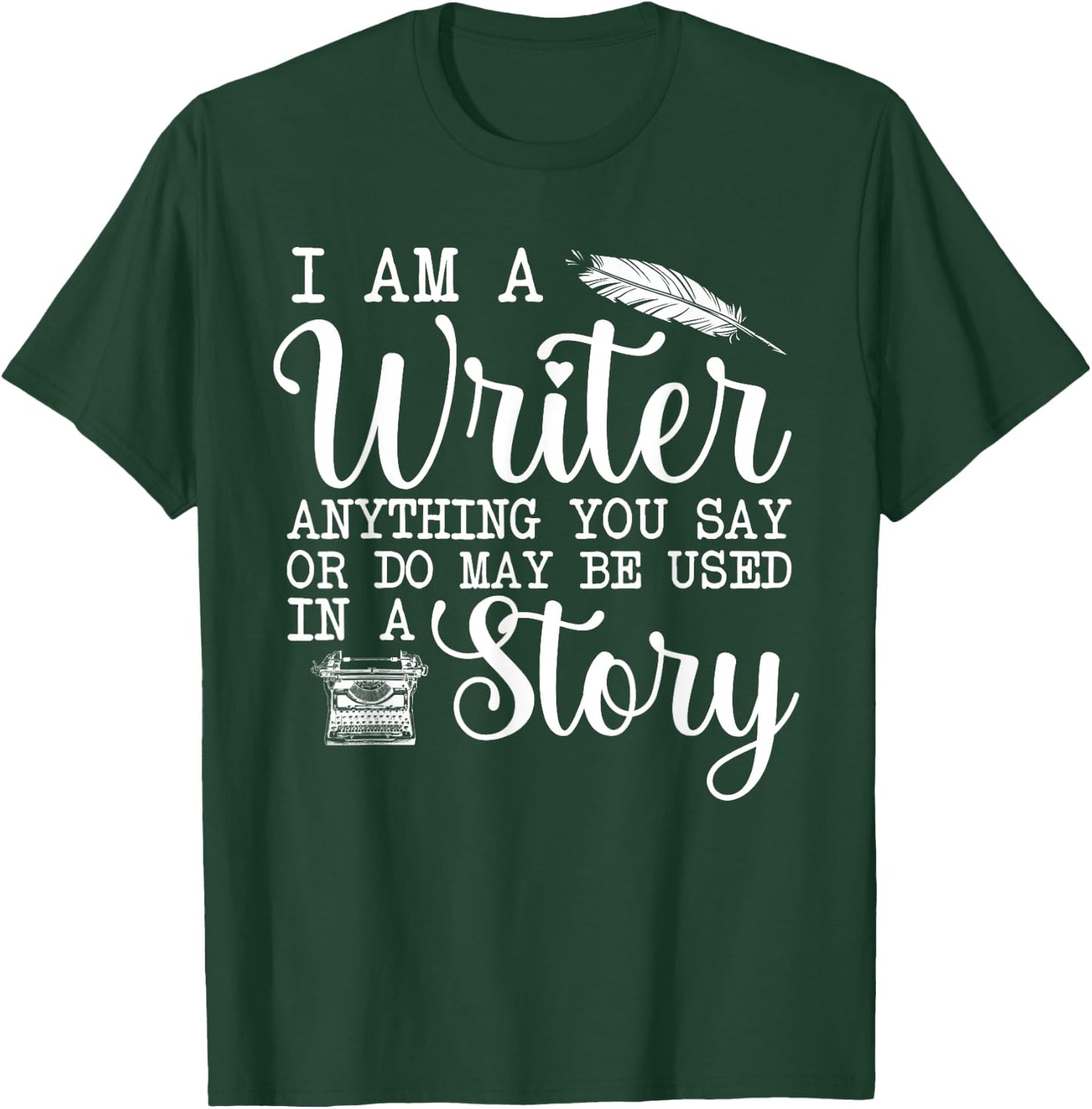 Best Writer Design Women Writer Writing Story Author T-Shirt - T-Shirt | Forest