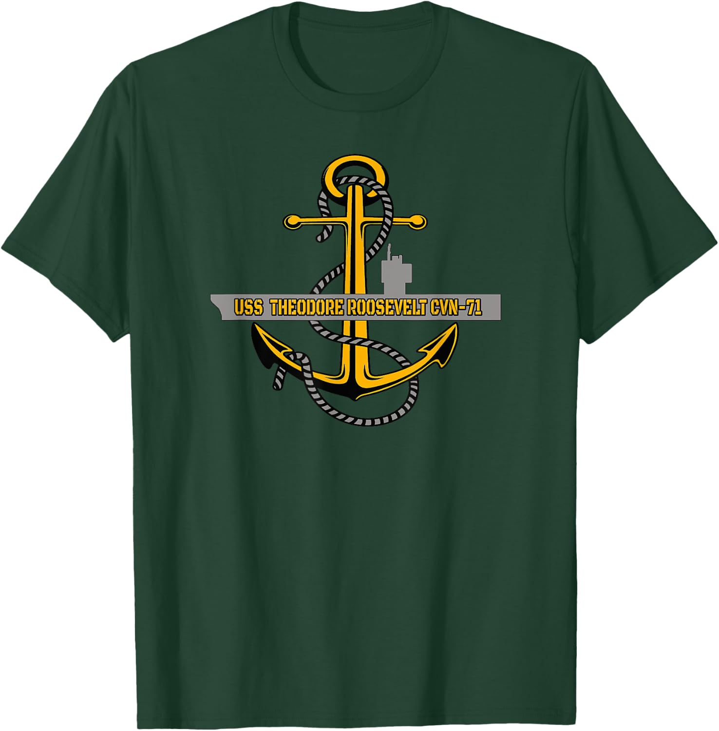 Aircraft Carrier USS Theodore Roosevelt CVN-71 Front&Back T-Shirt - T-Shirt | Forest