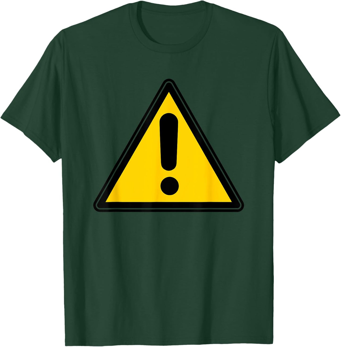 Yellow Caution Warning Exclamation Street Sign Triangle T-Shirt - T-Shirt | Forest