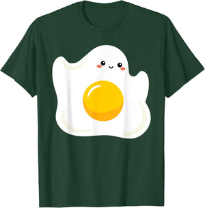 Cute Ghost Fried Egg Costume Funny Halloween Egg T-Shirt - T-Shirt | Forest