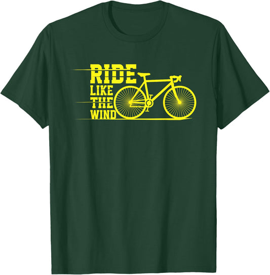 Ride Like the Wind | Cycling MTB BMX | Cyclists T-Shirt - T-Shirt | Forest