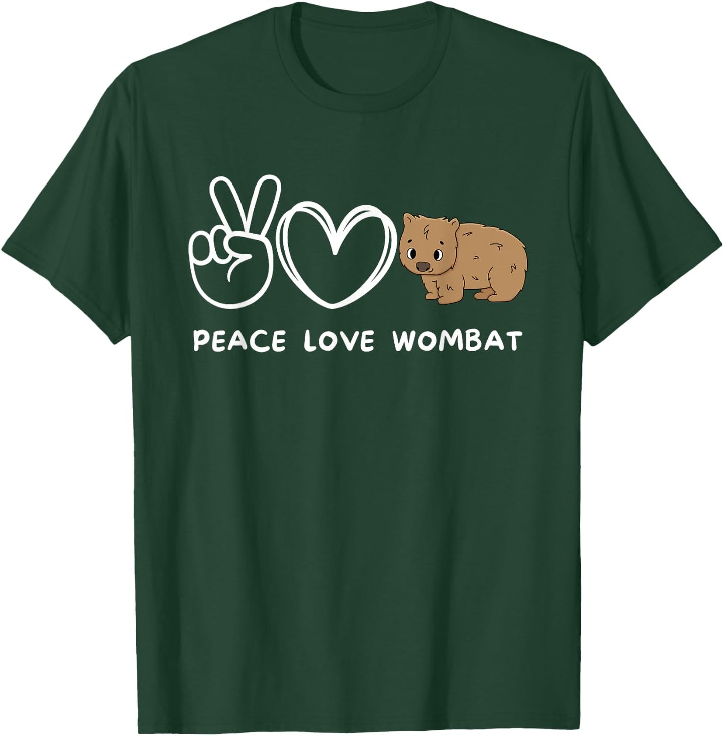Peace, Love Wombat Retro Wombat Lover Animals Lover T-Shirt - T-Shirt | Forest