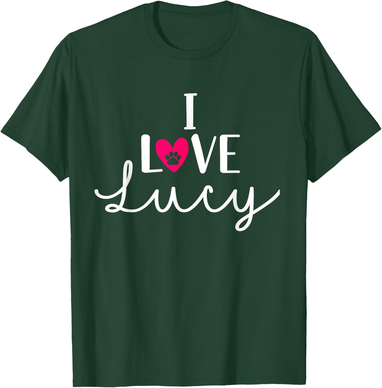 I Love Lucy A Dog Lover Dog Paws Design T-Shirt - T-Shirt | Forest