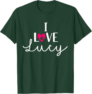 I Love Lucy A Dog Lover Dog Paws Design T-Shirt - T-Shirt | Forest