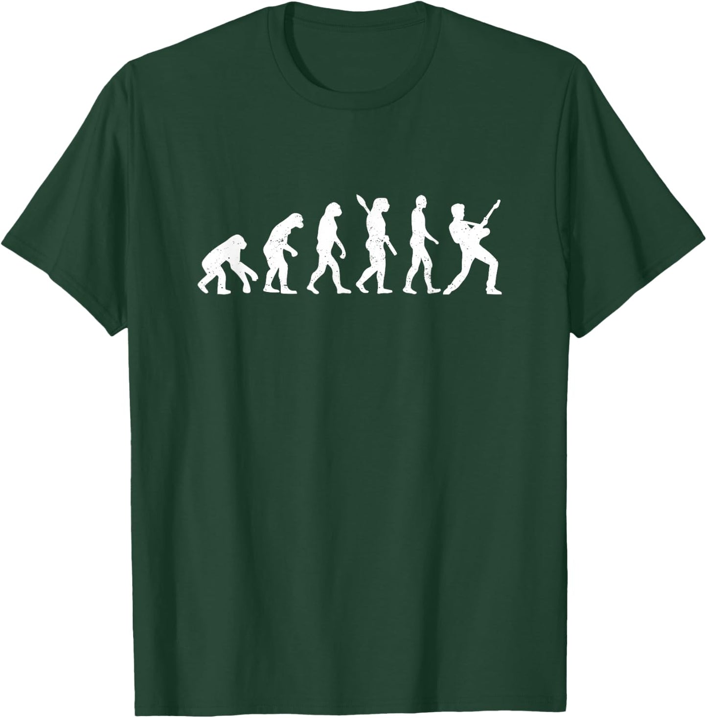 Evolution Guitar Player Rock Band Member Musician Music T-Shirt - T-Shirt | Forest