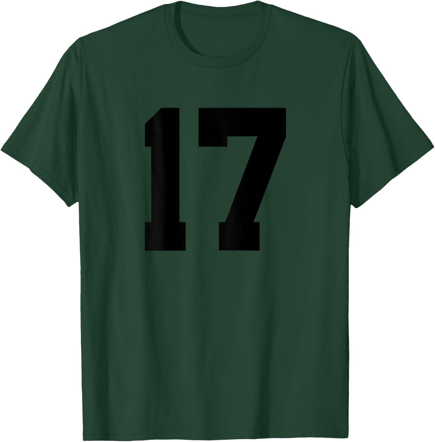 Number 17 (on Back) Sports Team Jersey Number T-Shirt - T-Shirt | Forest