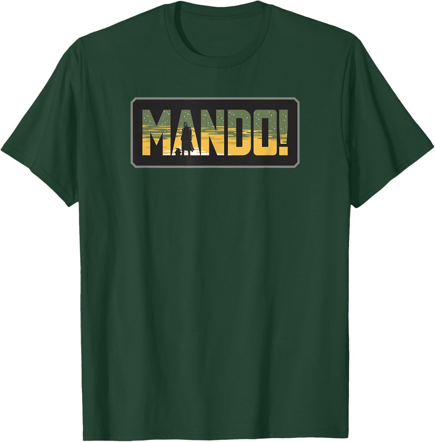 Star Wars: The Mandalorian Midnight Mando Silhouette Logo T-Shirt - T-Shirt | Forest