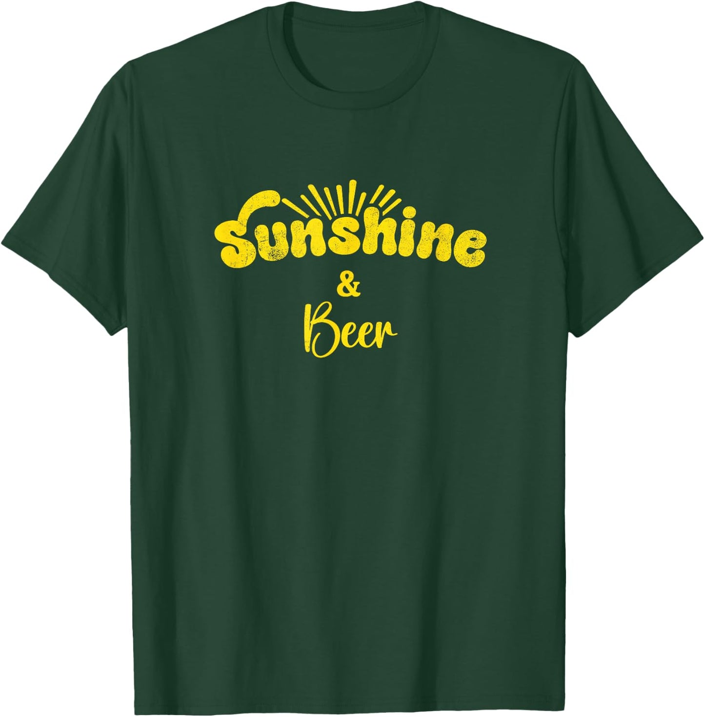 Sunshine and Beer | Cute Summer Vintage Graphic T-Shirt - T-Shirt | Forest