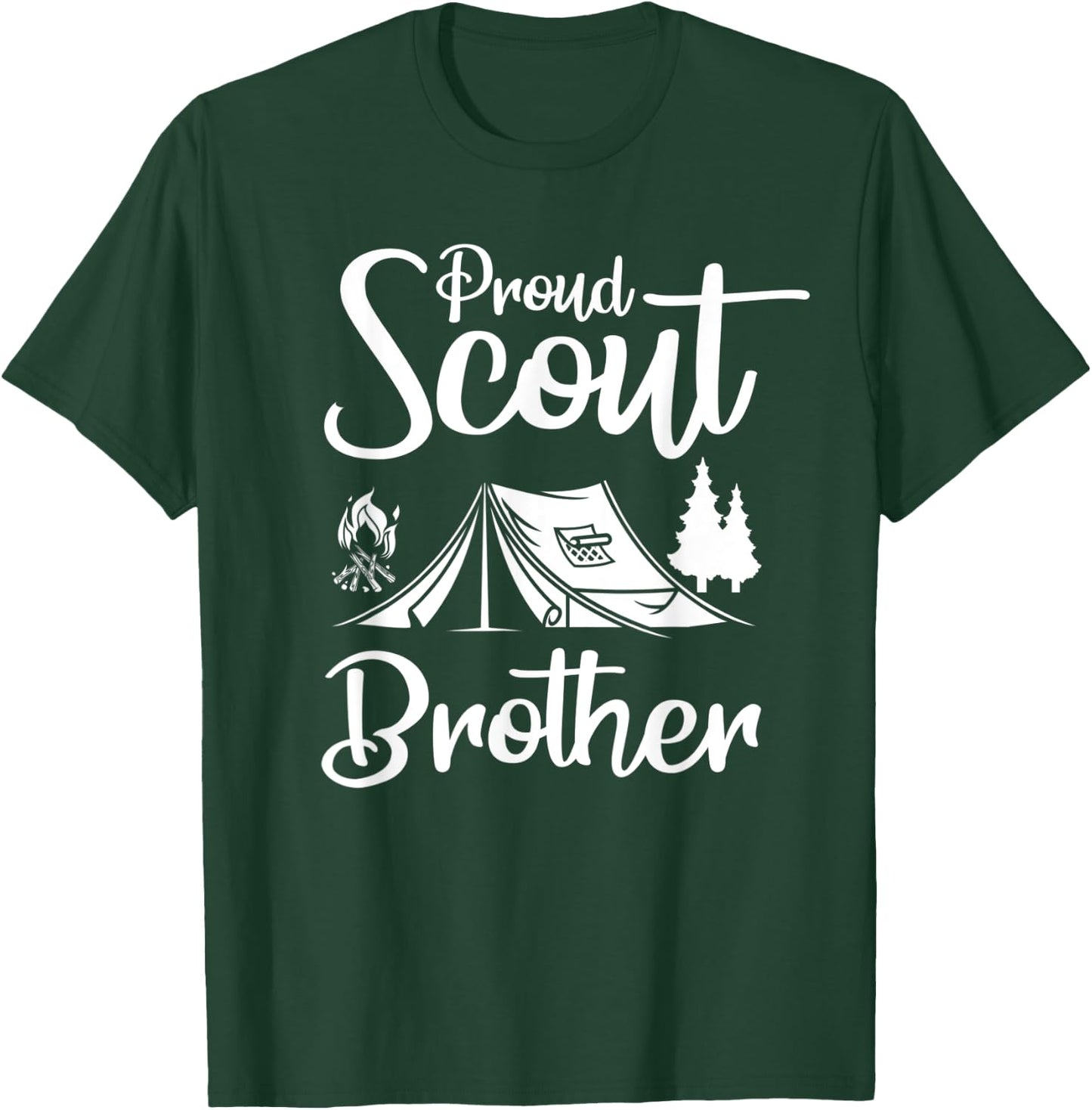 Proud Scout Brother Camping Scouting Tent Scout Leader T-Shirt - T-Shirt | Forest