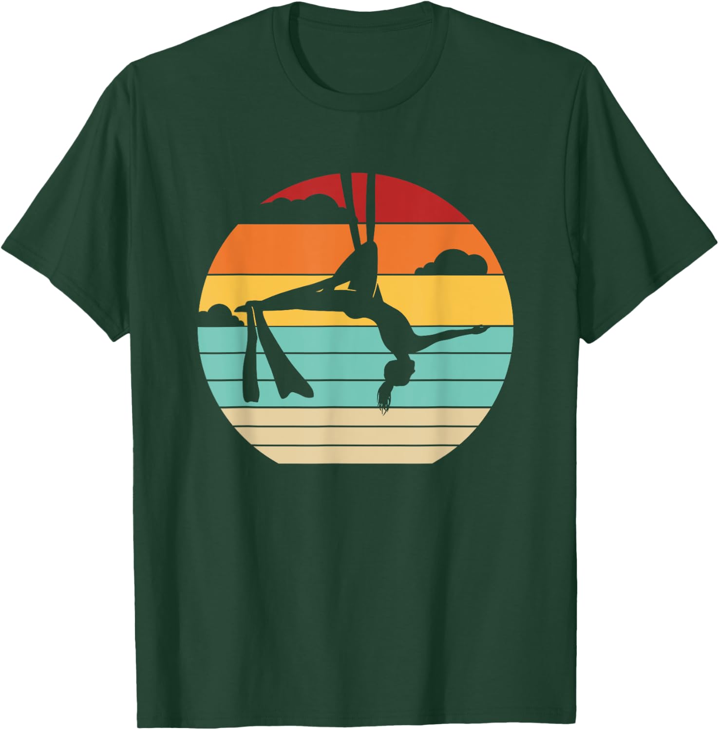 Retro Aerial Yoga Aerialist Gymnastics Dancer Aerial Silks T-Shirt - T-Shirt | Forest