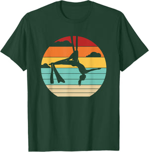 Retro Aerial Yoga Aerialist Gymnastics Dancer Aerial Silks T-Shirt - T-Shirt | Forest