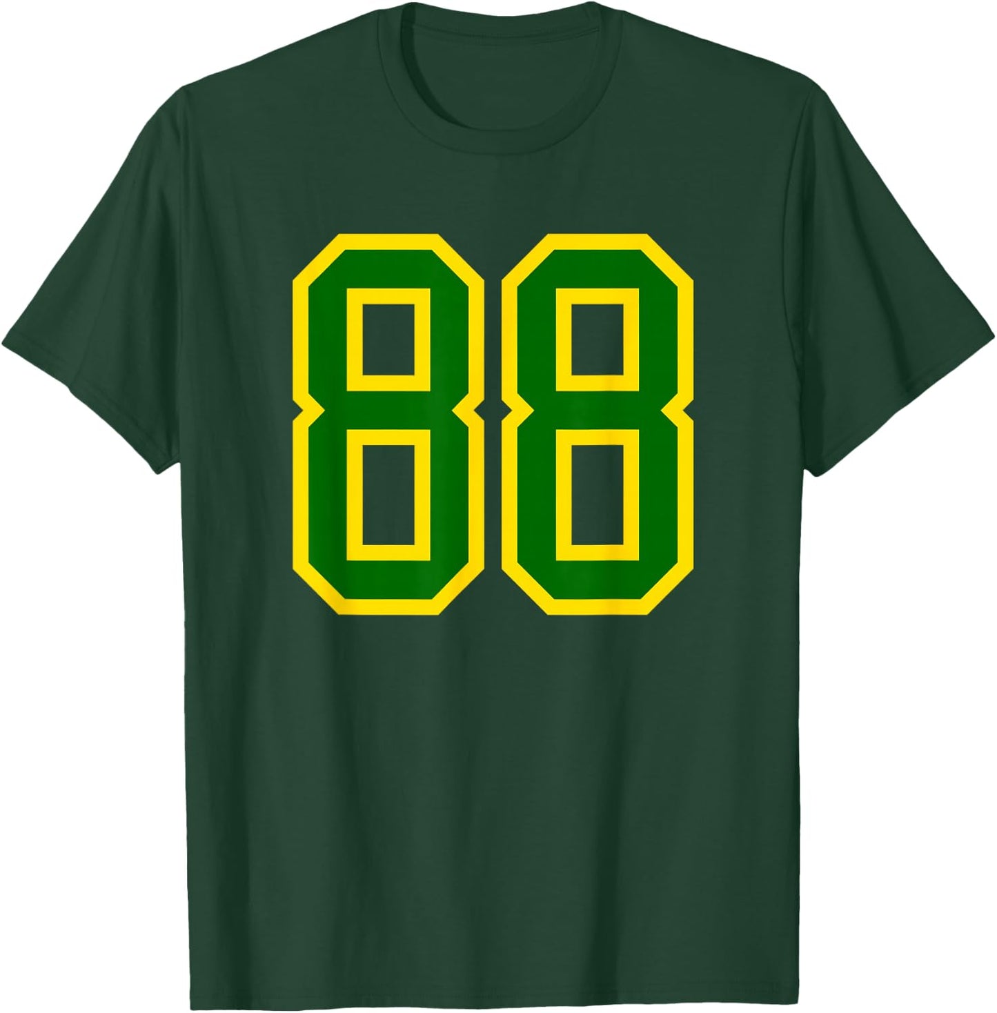 Green Yellow Sports Number 88 T-Shirt - T-Shirt | Forest